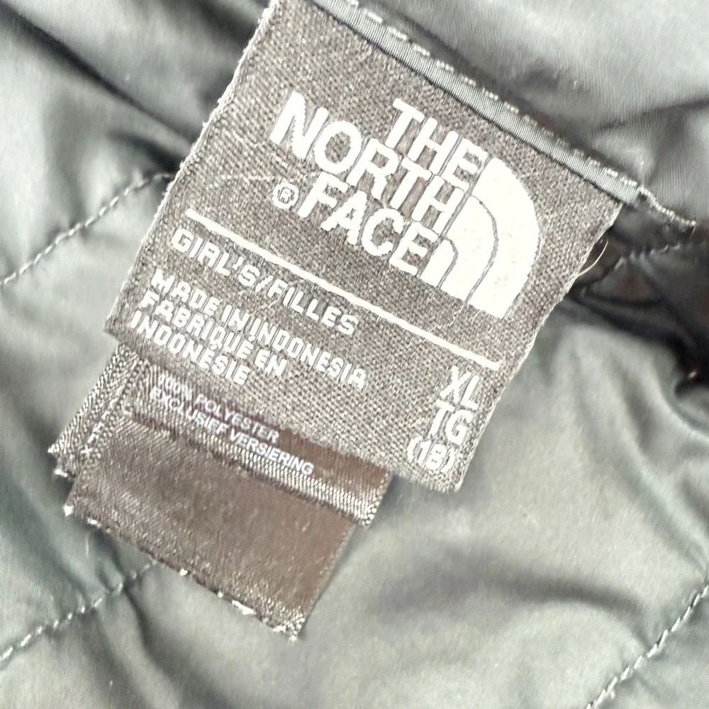 The North Face Big Girls Puffer‎ Jacket Reversible Size XL (18) Mossbud Fleece